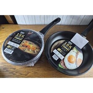 IKO 18K Signature Series 9.5" Non-Stick Fry Pan & 2 Qt Saucepan w/ Lid NEW